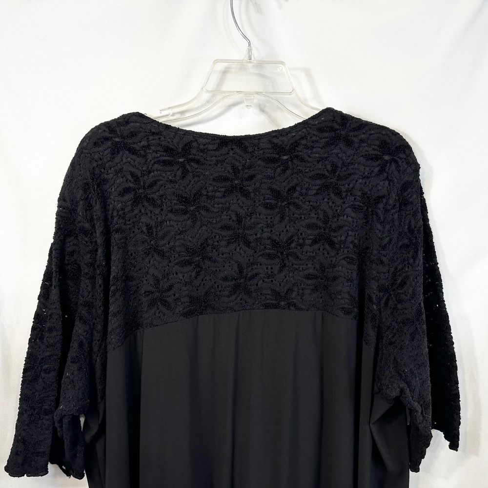 Maggie Barnes 22/24W Top Black Lace Yoke Whimsigoth Witchy Goth Grunge 1154 - Picture 5 of 7